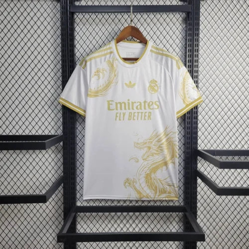 Real Madrid White Golden Dragon 24/25 T-shirt