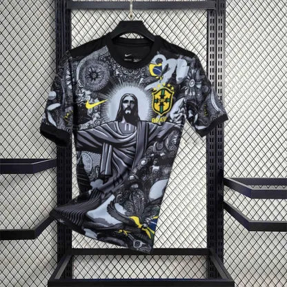 Brazil Black Grey Jesus T-shirt